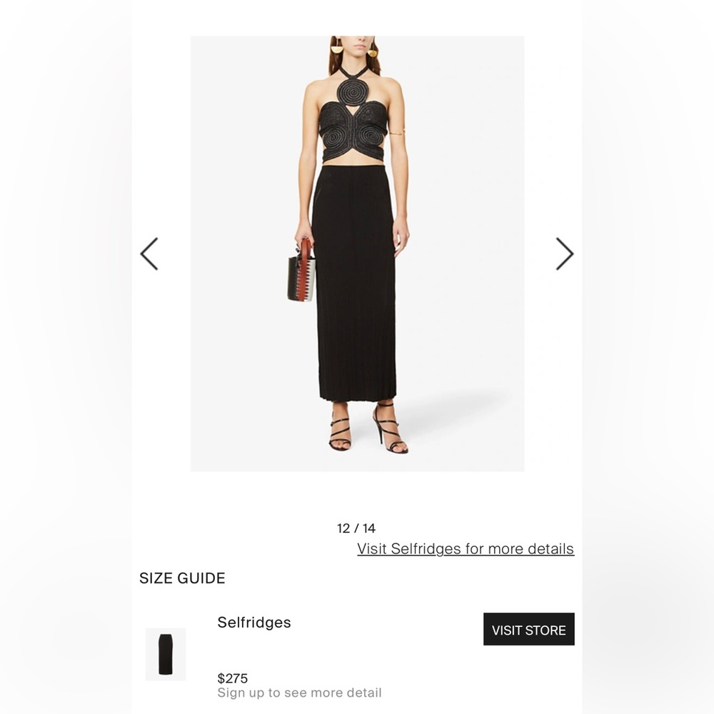 Cult Gaia Ozzy Ribbed Knitted Midi Skirt Black Size M